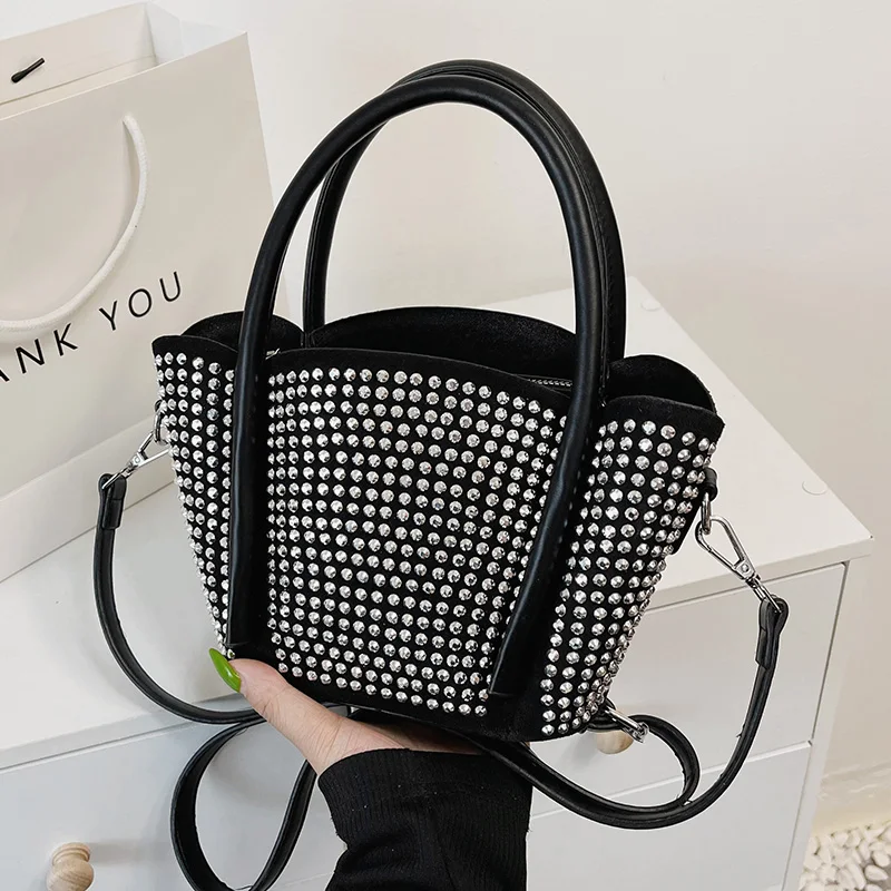 VeryMe Luxury Diamonds Basket Bag Designer Brand Women Handbag High-Quality Bright Flash Shoulder Pack New Fashion Design Purses
