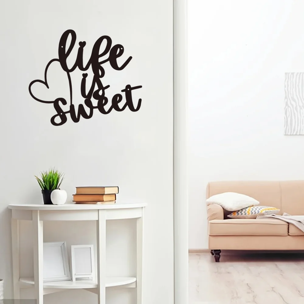 Жизнь — Сладкий Металлический Настенный Художественный Знак Элегантно Украшает