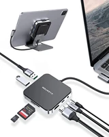 USB Hub Docking Station Stand Adapter with4K HDMI 100W SD TF Card Reader USB3 0 3 5mmHeadphone Jack iPad Pro Samsung Galaxy