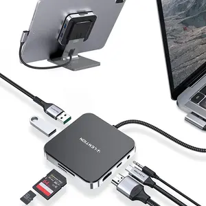 usb c hub docking station stand adapter with4k hdmi 100w pd sdtf card reader usb3 0 3 5mmheadphone jack ipad pro samsung galaxy free global shipping