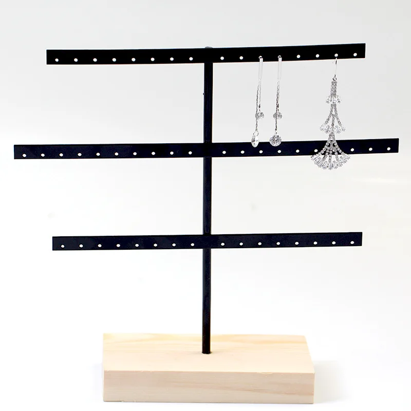 Fashion Metal Earring Display Stand Jewelry Storage White Black Necklace Jewelry Organizer Holder Store Home Decor Woman Gifts
