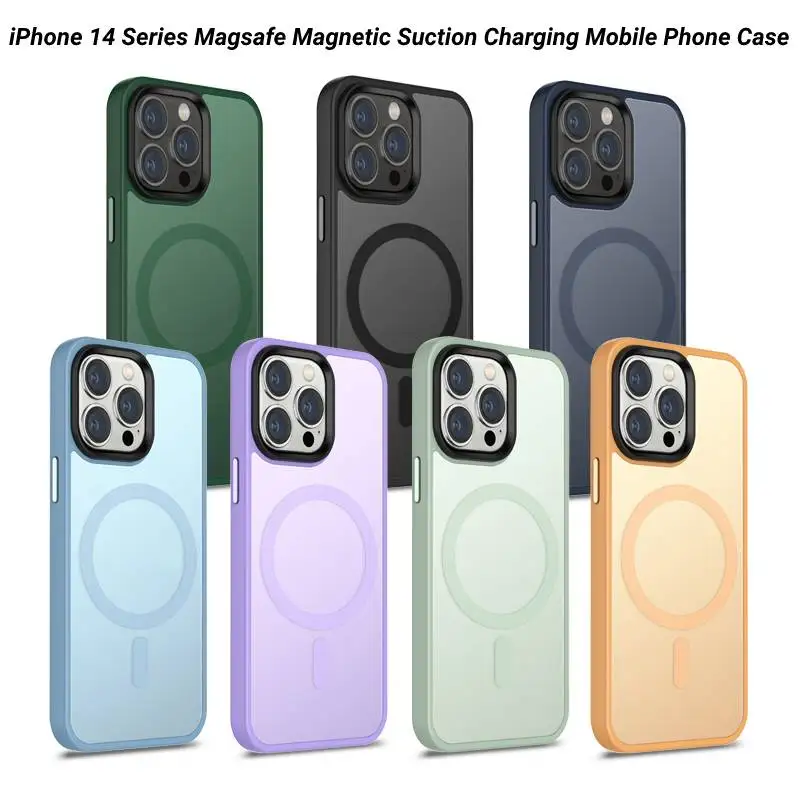 

For iPhone 14 Series Magsafe Magnetic Suction Charging Mobile Phone Case Delicate Feel Precise Lens Protection Multi Color Optio