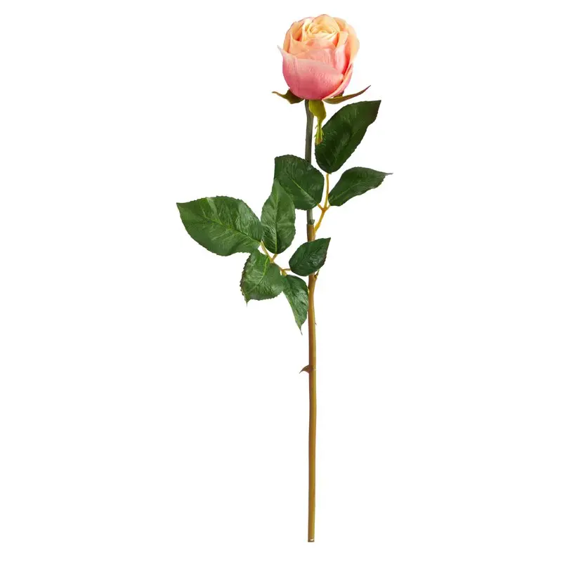 

20in. Rose Artificial Bud Flower (Set of 6) Wedding Party Vase Home Autumn Decoration Fake Flower