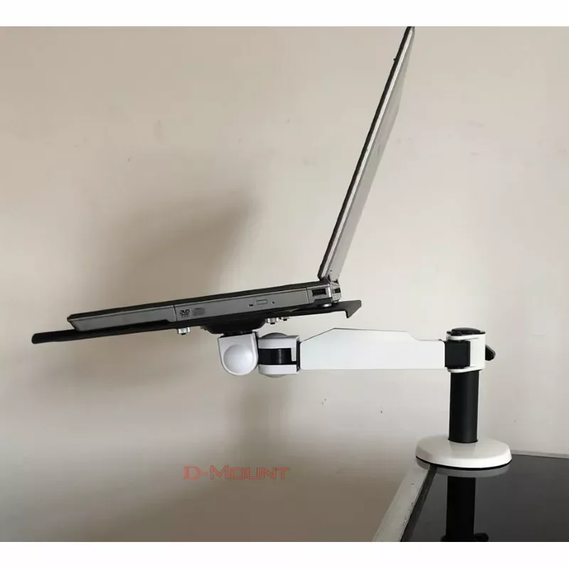 

NEW full motion rotate clamp base steel single laptop tray bracket computer desk stand double arm support full motion