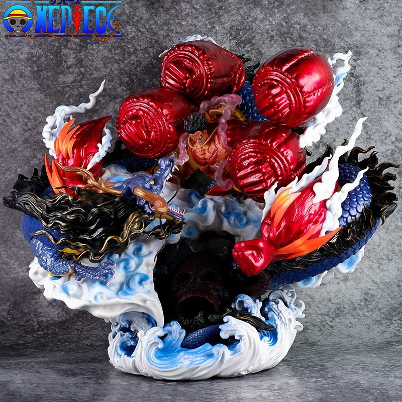 

38cm Anime One Piece Mrj Luffy Vs Kaidou Droiyan Battle Scene Statue Pvc Lifelike Action Figure Toys Model Collectible Gifts