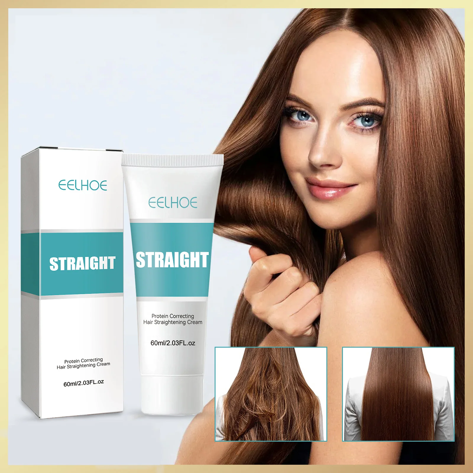 

Keratin Protein Correcting Hair Straightening Cream Replenish Nutrition And Moisture Does Not Hurt Hair Care Easily Soften 60ml