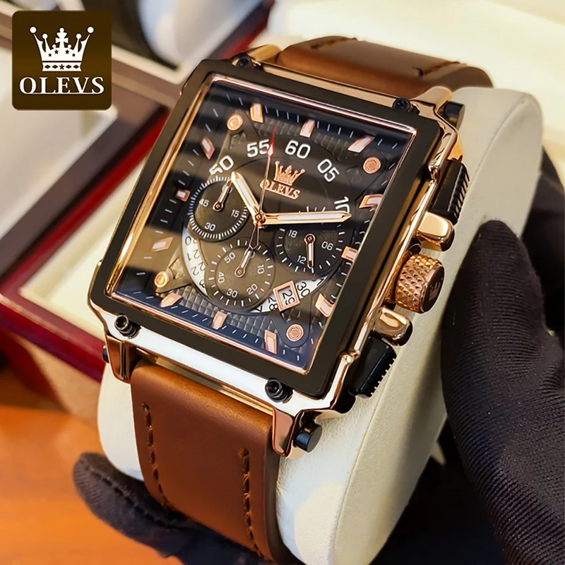 olevs business mens quartz watches fashion brand chronograph wristwatch for man hot hour for male calendar waterproof watch free global shipping