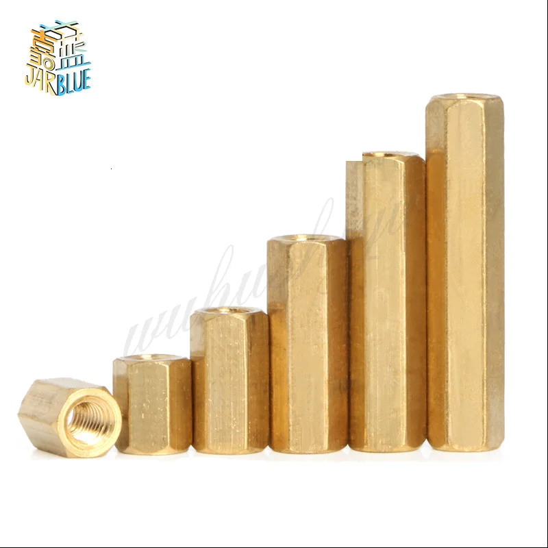 

5-50pcs Hex Female to Female M2 M2.5 M3 M4 M5 brass standoff spacer Hexagonal Stud Spacer Hollow Pillars
