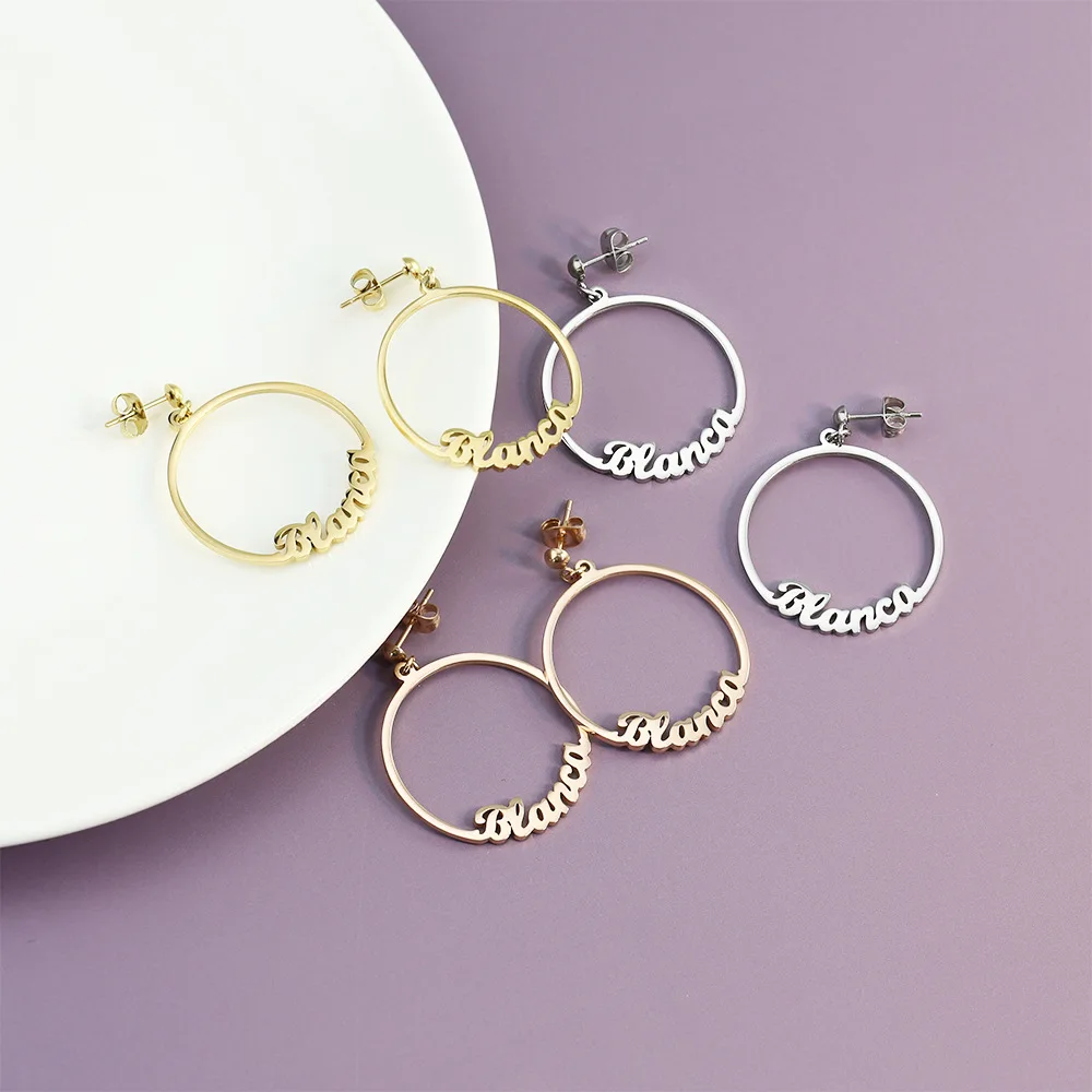 Серьги-кольца с буквами на заказ ювелирные украшения сделай сам индивидуальными