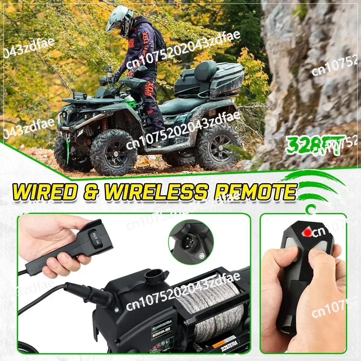 Электрическая лебедка 12 В 6000 фунтов для прицепа лодки с дистанционным