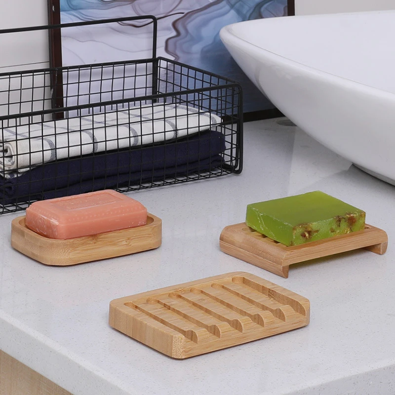 

Soap Box Natural Bamboo Dishes Bath Soap Holder Bamboo Case Tray Wooden Prevent Mildew Drain Box Bathroom Washroom Tools