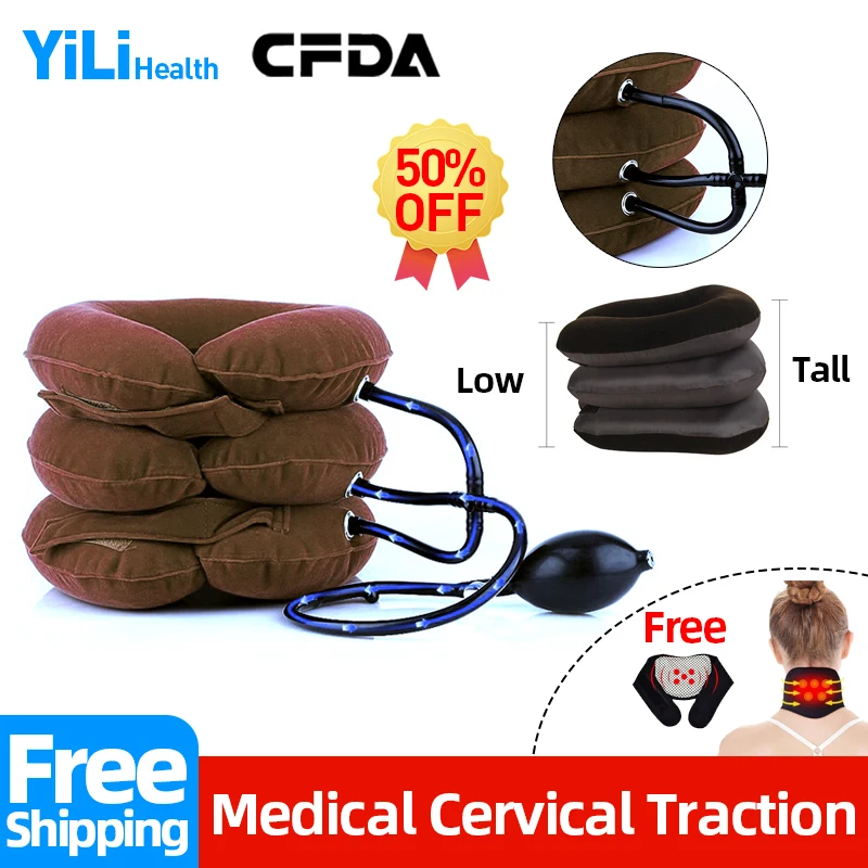 

Neck Stretcher Relaxer Cervical Traction Brace Device Support Pulling Correction Therapy Stretching Tractor Posture Corrector