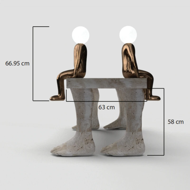 

Home Decoration Metal Bronze Sculpture With Lights