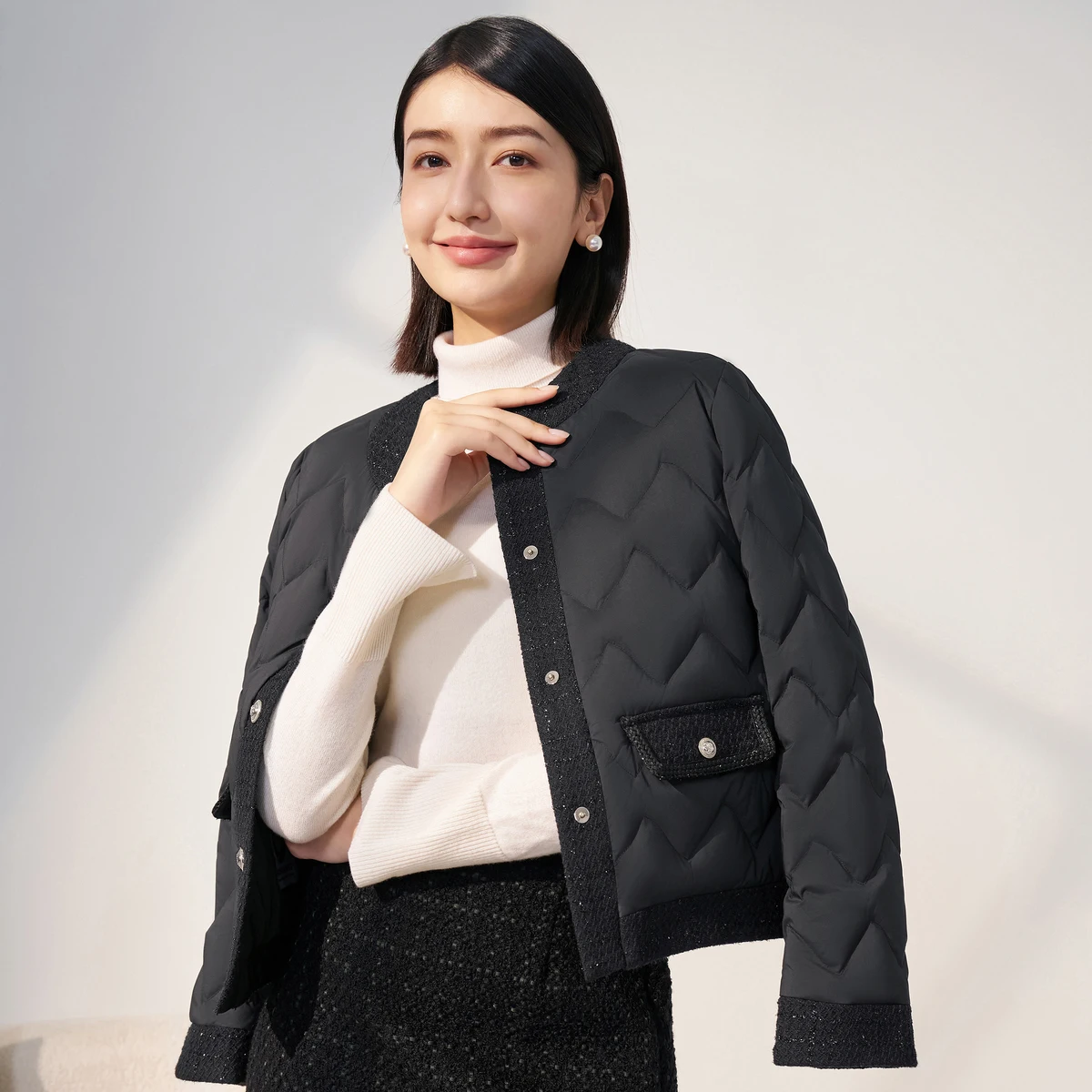 BOSIDENG 90% гусиный пуховик офисное Женское пальто теплая весовая куртка тонкая B30134116