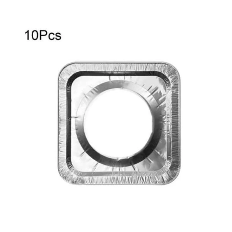 10 Pieces Thickened Aluminum Foil Square Round Cooktop Gas Stove Covers for Top Oil and Anti-Fouling Cleaning Pads |