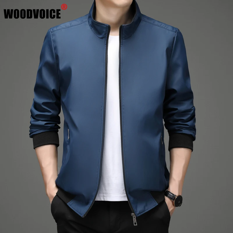 

Spring Autumn Men Casual Jackets Thin Coats Stand Collar Solid Business Jacket Brand Clothing Male Outdoors Clothes High Quality
