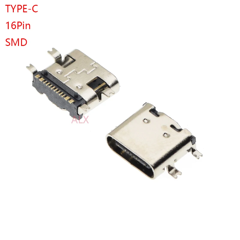 

10 шт. Usb 3.1 type-c 16-контактный гнездовой разъем для зарядки мобильного телефона, разъем для зарядки, вилка для буксировочных ножек