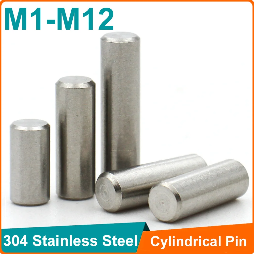 M1 M1.5 M2 M2.5 M3 M4 M5 M6 M8 M10 Cylindrical Pin Locating Dowel 304 Stainless Steel Fixed Shaft Solid Rod GB119 4~100mm