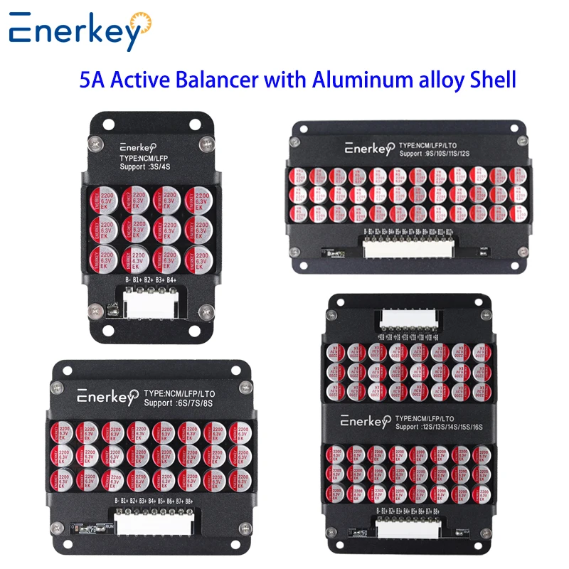 Фото Активный балансир Enerkey 5A с алюминиевым корпусом 4S 6S 7S 8S 9S 10S 11S 12S 14S 15S 16S Lifepo4 / литий-ионный/ LTO выравнивание аккумулятора №1