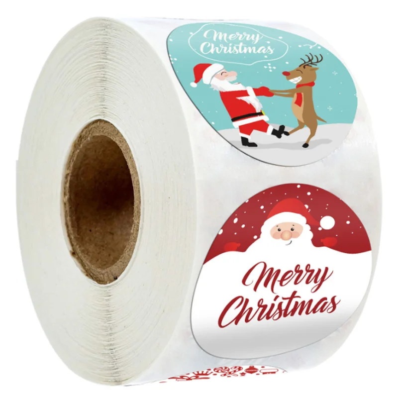 

Merry Christmas Decoration Sticker Seal Labels DIY Scrapbooking Journal Business Wedding Award Packaging Sticker 500pcs/roll