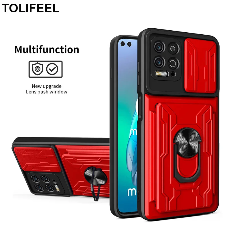 

Противоударный армированный чехол для Motorola Moto G100, роскошный магнитный держатель, слот для карт, защитный чехол для Moto G100, чехол