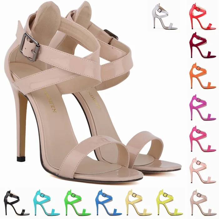 

Сандалии на шпильке, туфли конфетных цветов с перекрестной шнуровкой, летний комплект большого размера для женщин, бежевые удобные туфли для девушек, 2023