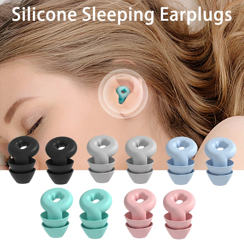 

Sleeping Earplugs Professional Soundproof Noise Reduction Waterproof Earplugs 2 Layers Sound Insulation Ear Protector for Travel