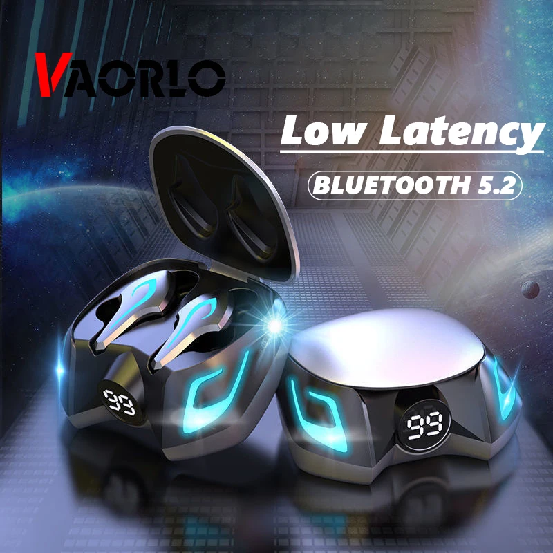 

VAORLO Bluetooth 5.2 Game Earphones 65MS Low Latency Two Mode Gaming Headset With HD Mic HiFi Stereo Music For All Smartphones