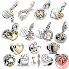 Лидер продаж, бусины в виде лягушки из стерлингового серебра 925 пробы, подходят для оригинального браслета Pandora, самодельные ювелирные изделия, подарок, Подвеска для женщин