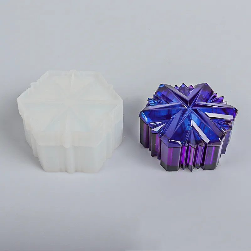 

DIY шестиконечная звезда, коробка для хранения, силиконовая форма, зеркальная звезда, коробка для хранения, кристаллическая фотография
