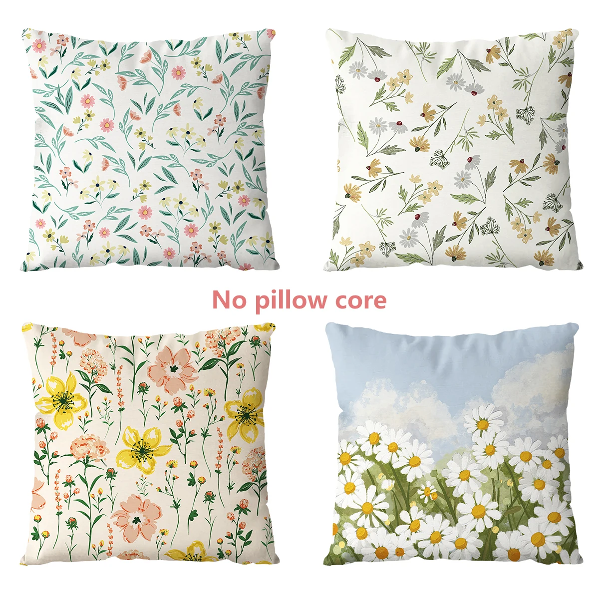 

1 шт. Ультрамягкая короткая плюшевая наволочка с цветочным рисунком без наполнителя