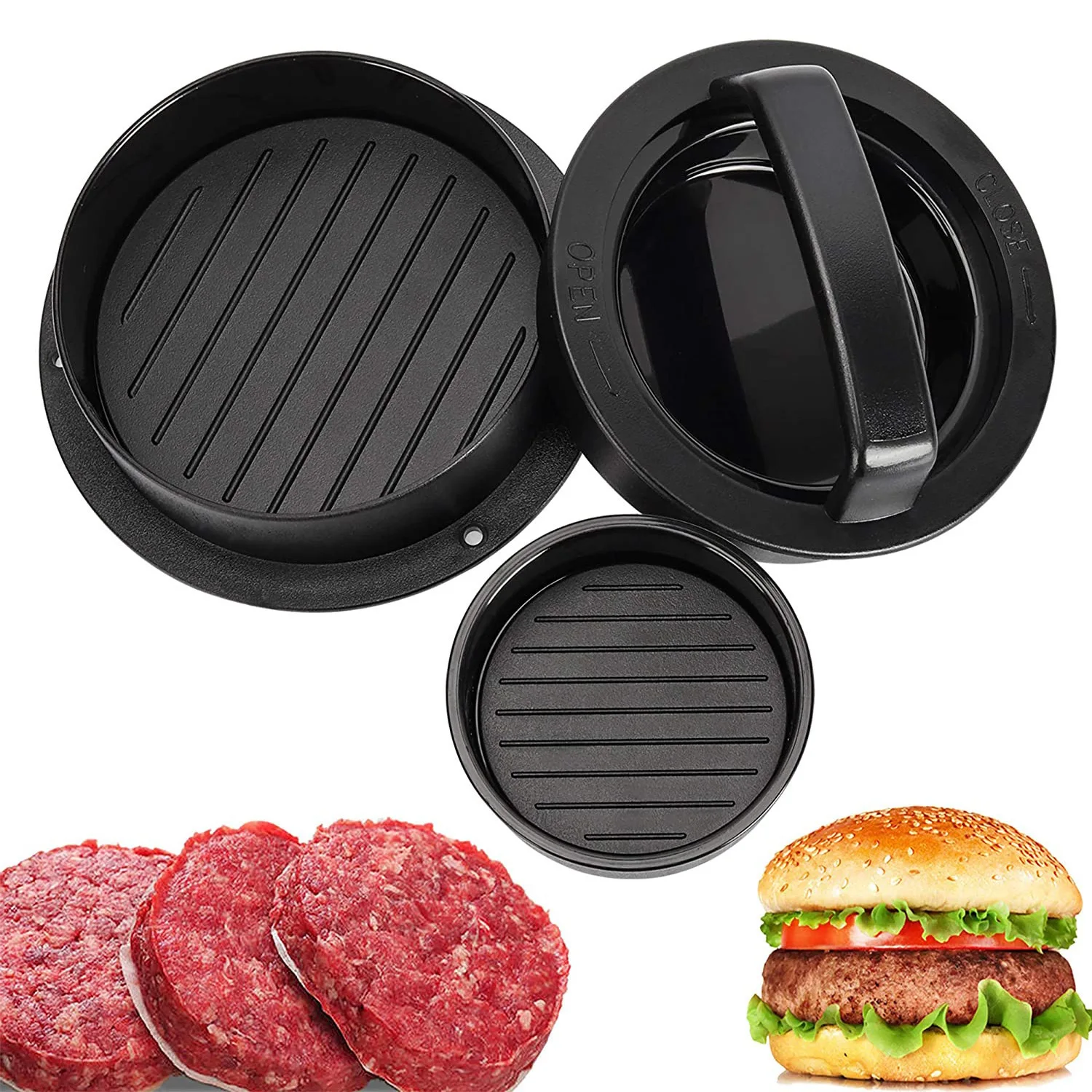 

Пресс-форма для мяса из АБС-пластика для гамбургеров круглой формы с антипригарным покрытием, пресс-форма для бургеров, говядин, гриля, Пирогов, кухонные аксессуары