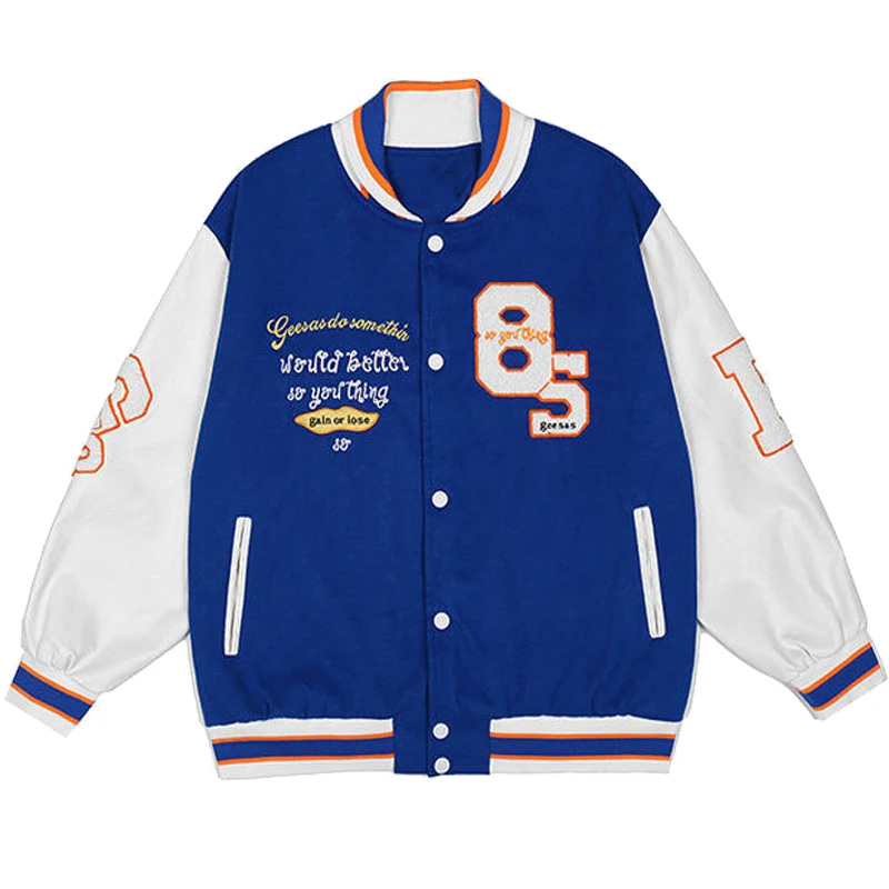 

Синяя Куртка Varsity, Мужская Уличная одежда С Вышивкой Букв, Женская Мужская куртка-бомбер с нейтральными линзами, бейсбольная куртка для колл...
