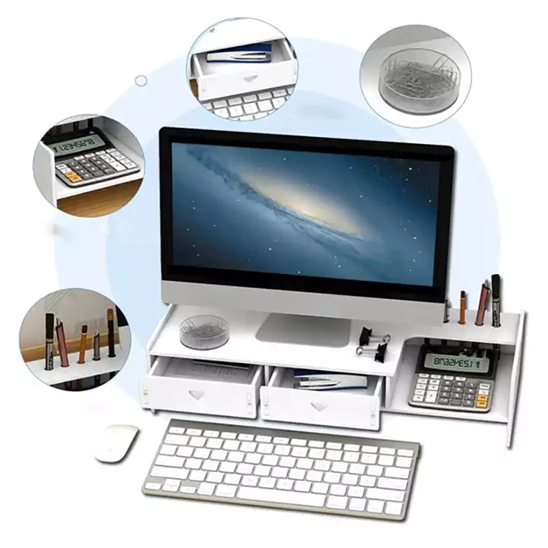 

Computer Monitor Screen Increased Shelf Organiser Desktop Rack Desktop Keyboard Rack Increased Base Storage Tray