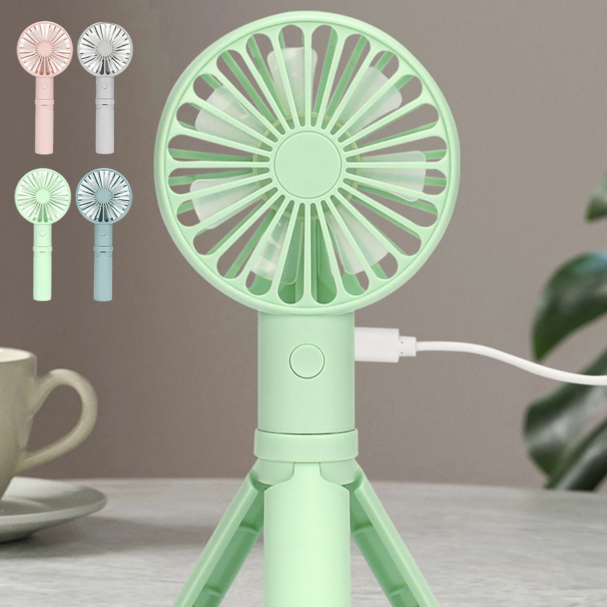 

Портативный мини-вентилятор с зарядкой от USB, тихий бесшумный карманный мини-вентилятор, электрический персональный складной ручной настольный вентилятор с кронштейном