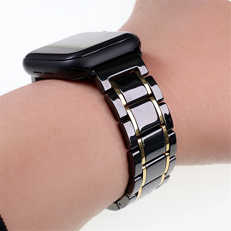 

Ceramic Watch Band Fit For Apple Watch Ultra Series 8 6 7 44mm 40mm Iwatch SE 41mm 45mm Steel Strap Bracelet Wristband Belt