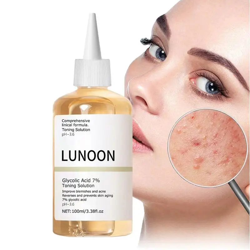 

Glycolic Acid 7 Toning Solution Dispelling Acne Remover Glowing Facial Gentle Exfoliating Skin Care 100ml Glycolic Acid Toner