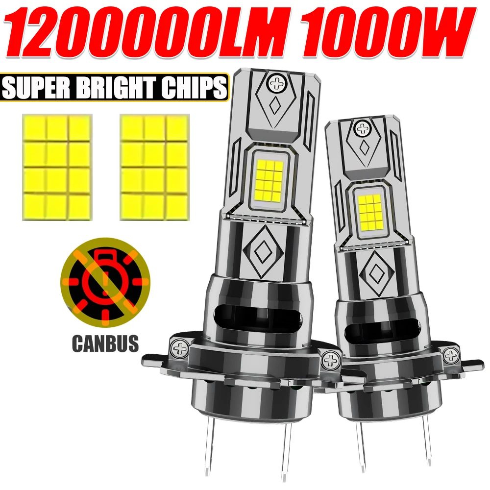 

H7 светодиодные фонари для автомобильных фар, лампы CANBUS, мощные прожекторы, безопасность вождения, мини-беспроводной автоматический вентилятор для фар, охлаждение 12 В 24 В
