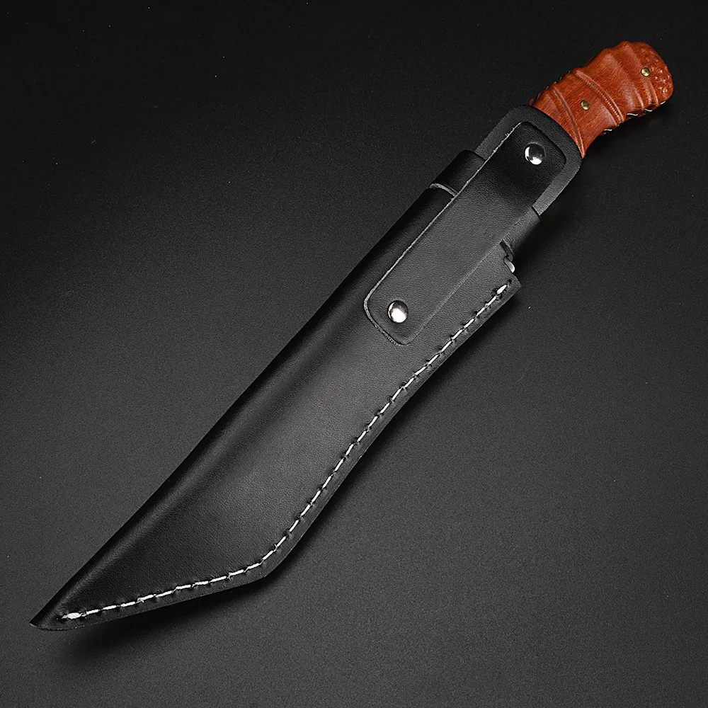 Высококачественный охотничий нож с деревянной ручкой для выживания на природе