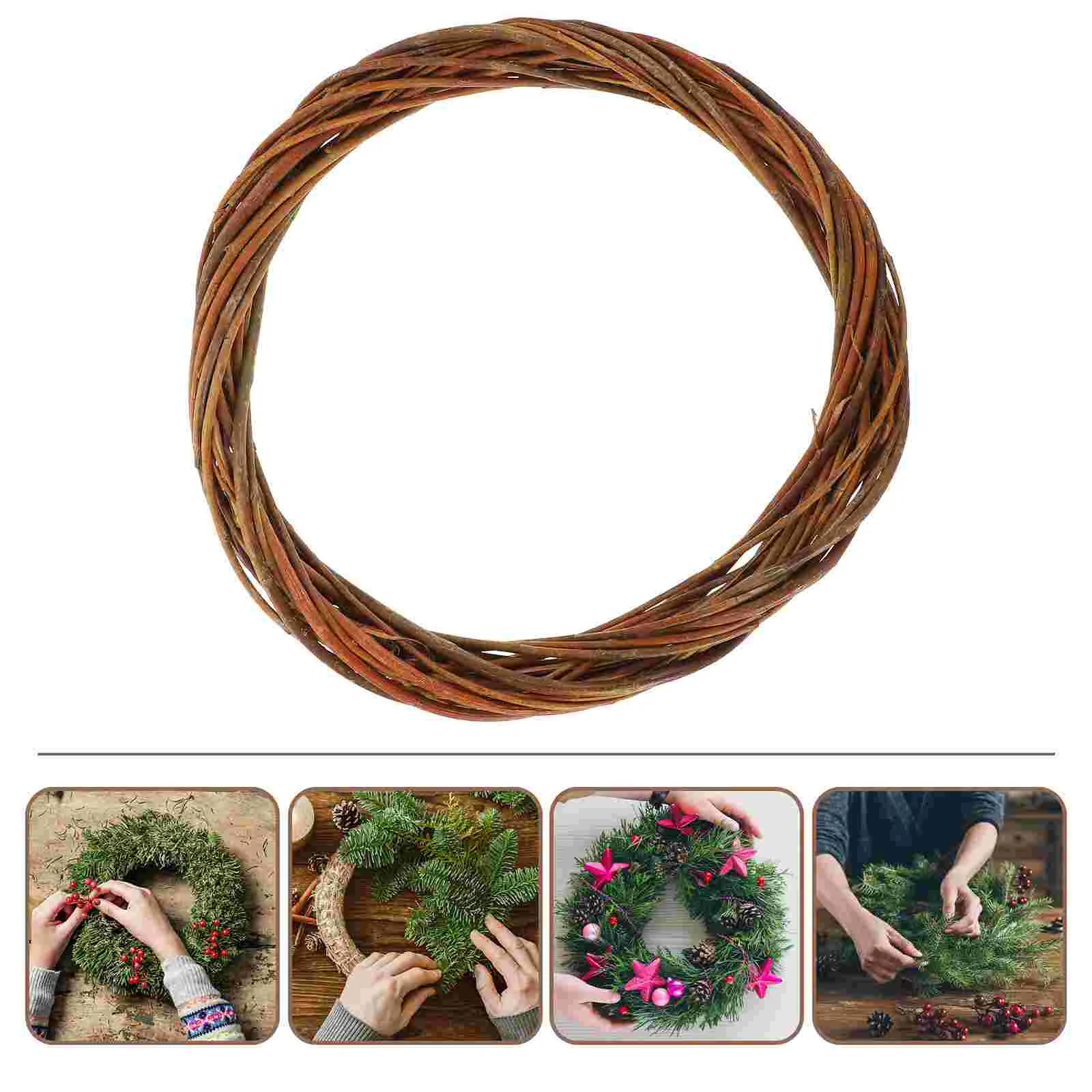 

Willow Wreath Natural Rattan Vine Branches Garland Floral Hoop Ring Christmas Twig Hanging Wedding Diy Crafts Decorations