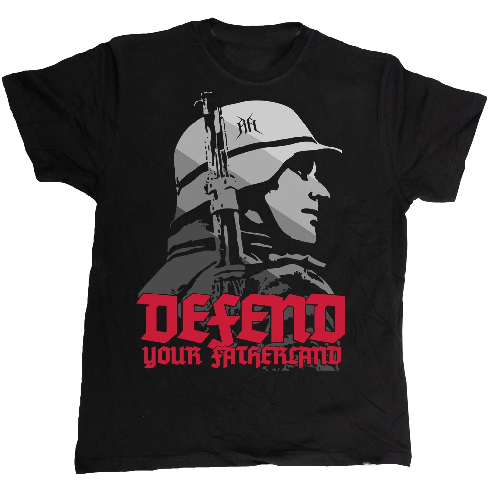 

Cool Man T Shirt Wehrmacht Defend Your Fatherland TShirt Male Summer Casual Tops Retro T Shirt Oversized T Shirt Ropa Hombre
