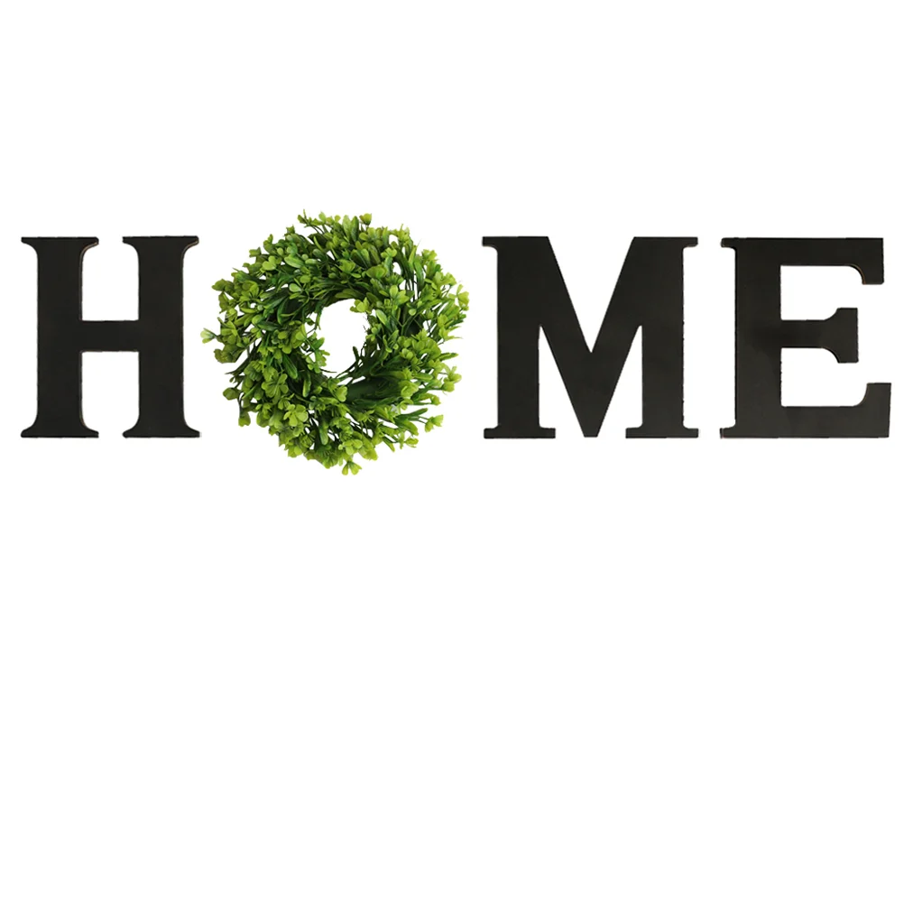 

Wall Sign Hanging Artificial Home Eucalyptus Wood Wreath Wooden Block Letter Decorative Cutout Letters Signs Word Decor