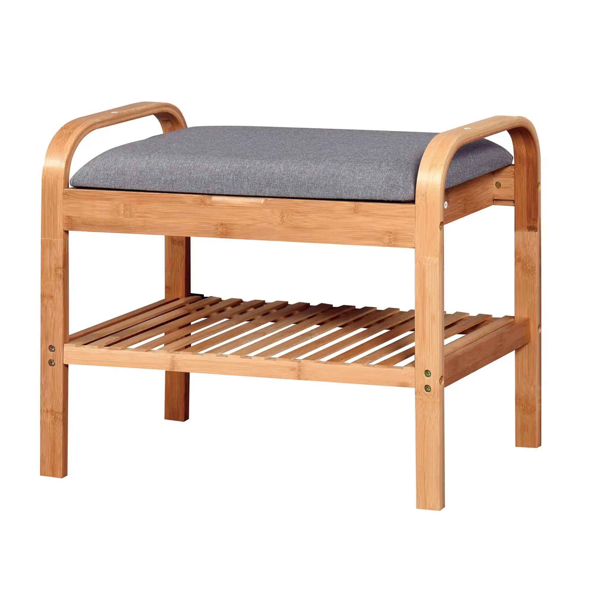 

Free Shipping 2-tier Shelves Bench Entryway Storage Shoe Rack With Flip Storage Compartment 23.62 x 13 x 19.88 inch