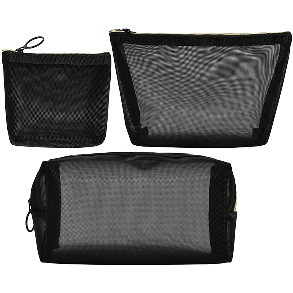 

Mesh Travel Makeup Zipper Pouch Pouches Purse Toiletry Portable Organizing Offices Organizer Women Skincare Up Make Organization