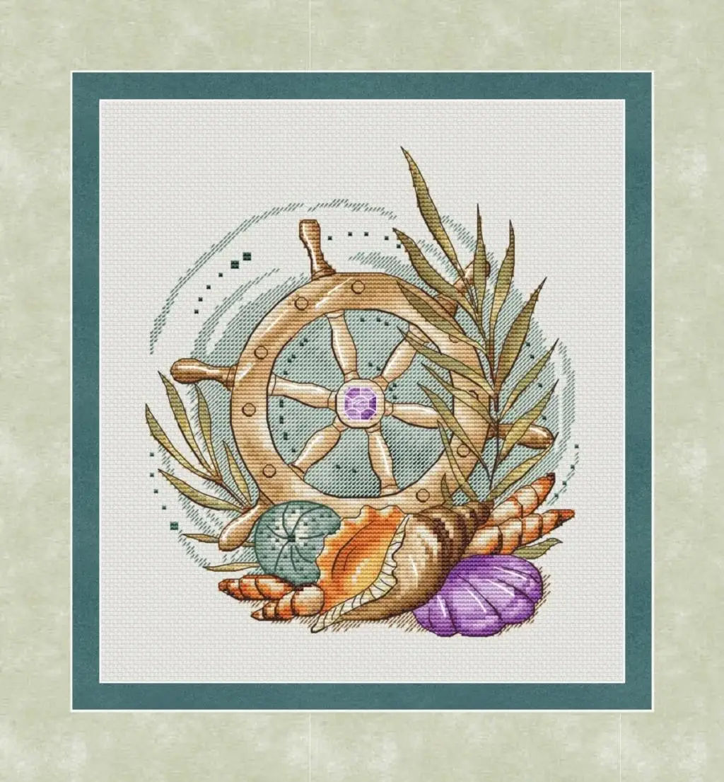 

Top Selling Conch and Crab 29-32 Embroidery Cross Stitch Kits Craft DIY Needlework Cotton Canvas High-quality