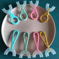 baby toothbrush food grade labor saving silicone u shaped manual infant toothbrush baby supplies for home