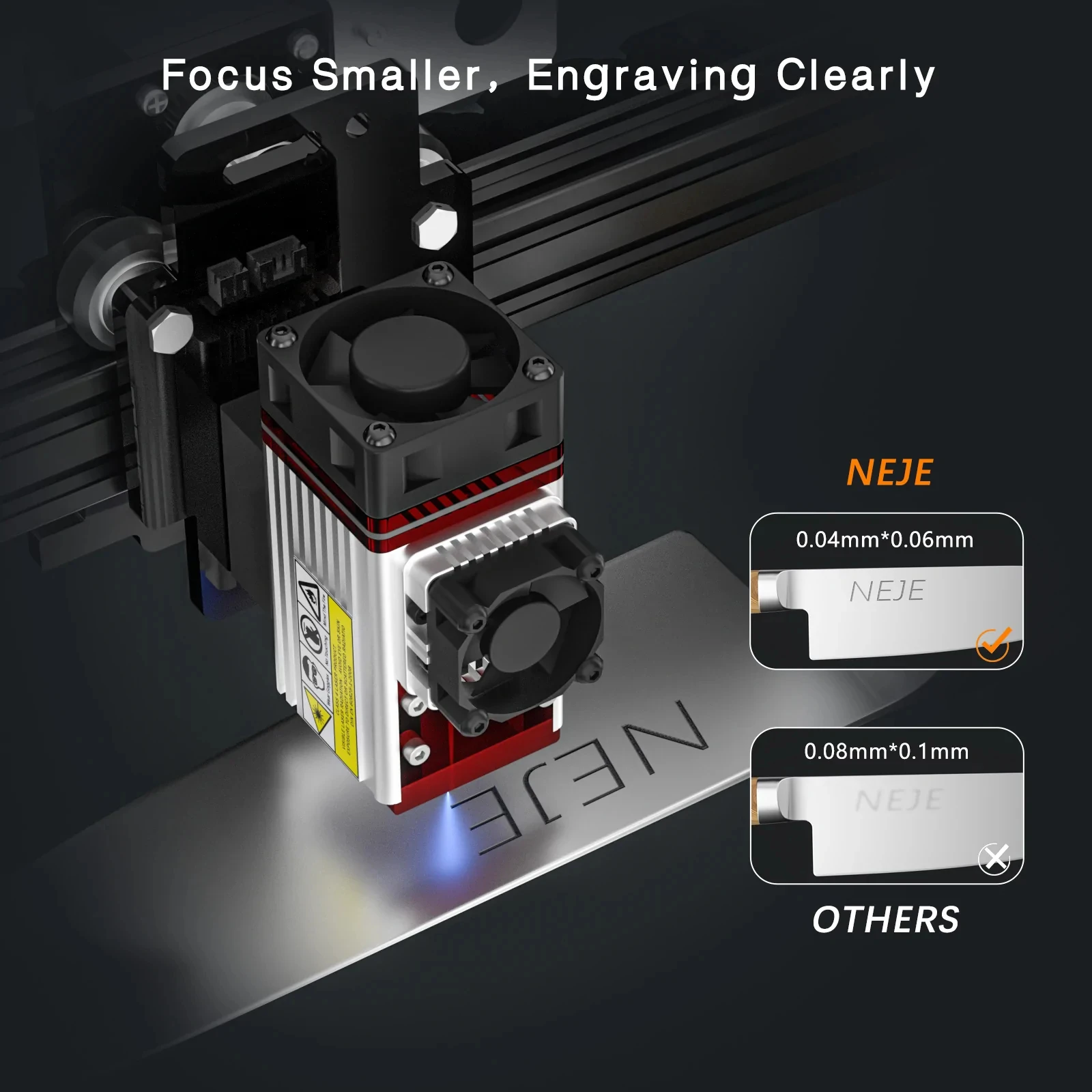 NEJE A40640 80W High Power 450nm Double Beam Laser Module Kit for CNC Laser Engraver Cutter Metal Engraving Wood Cutting Tool enlarge