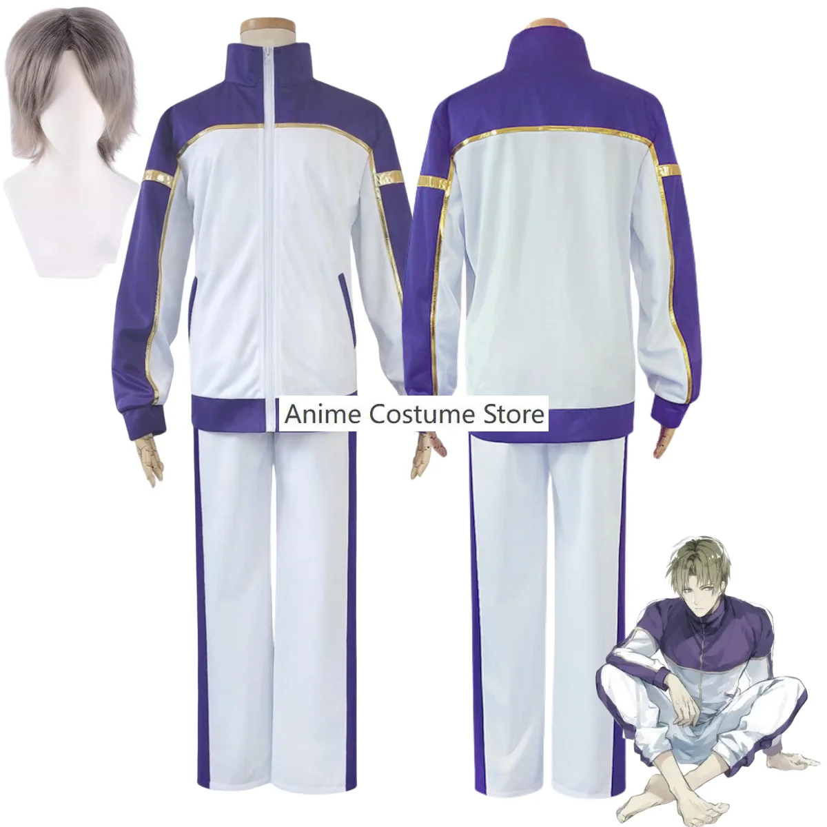 Костюм для косплея из игры Touken Ranbu -ONLINE heshikirihaseби парик белая спортивная одежда