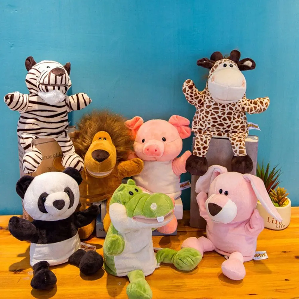 

Плюшевые игрушки, интерактивные реквизиты, панда, кролик, детские куклы, реквизиты истории детского сада, животные, ручная кукла, плюшевая ручная кукла
