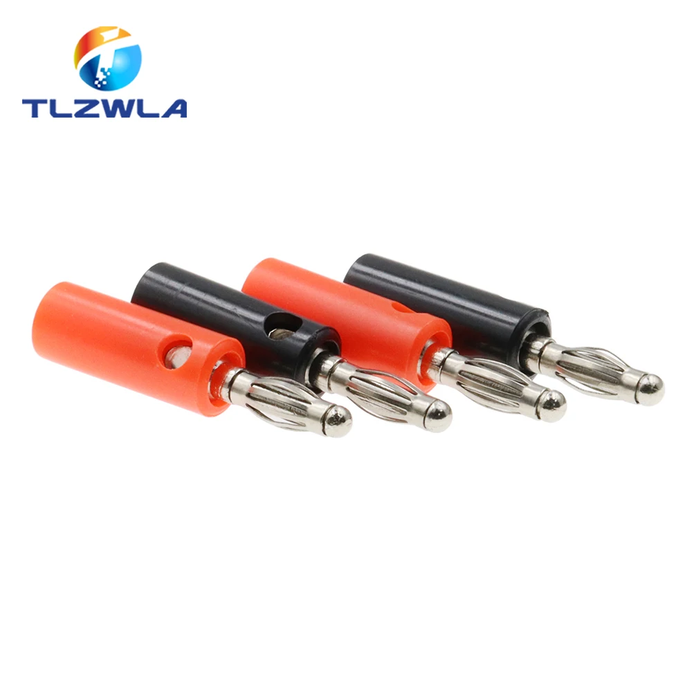 

10 шт., винты для аудиодинамиков, банановые позолоченные вилки, разъемы 4 мм, черный, красный